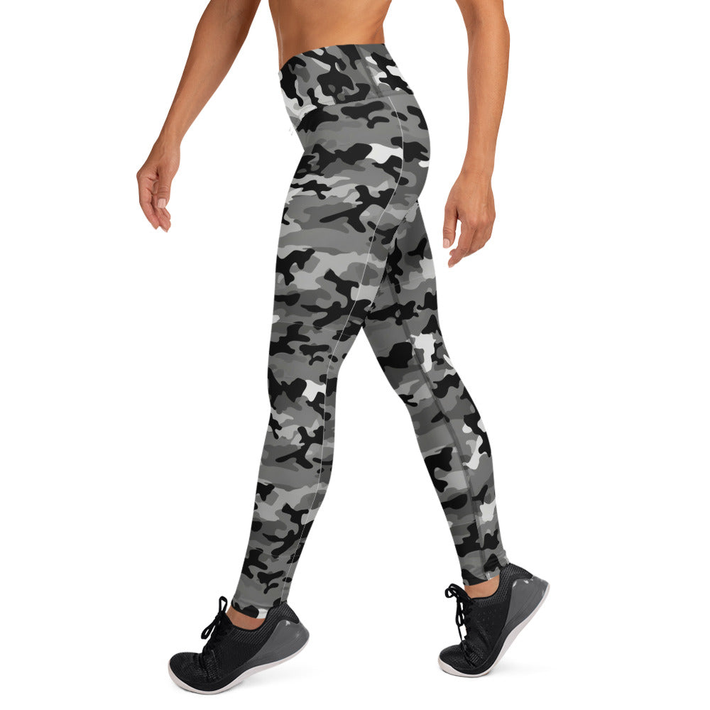 Black Artificial Intelligence Leggins A.I. Artwork left side