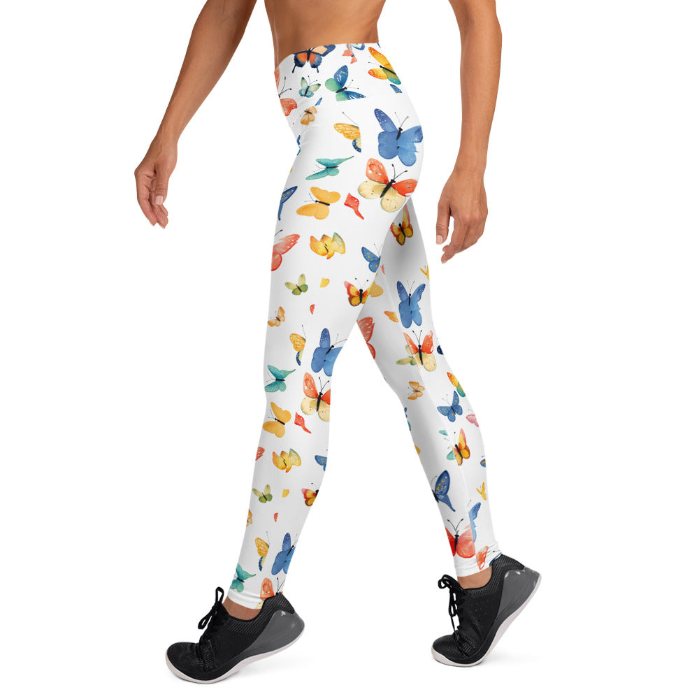 Black Artificial Intelligence Leggins A.I. Artwork side view