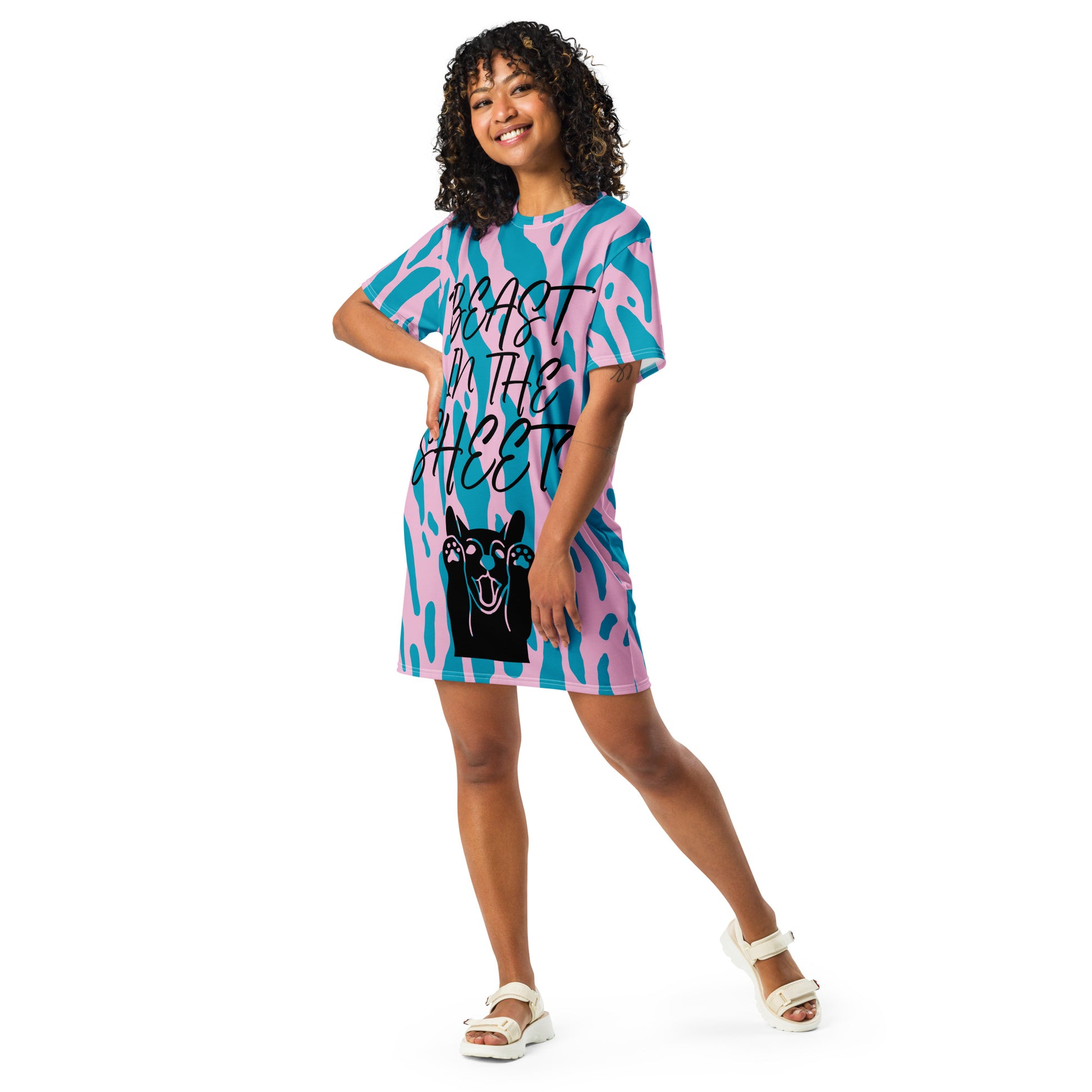 Black Artificial Intelligence Tee Shirt Sleepwear Nightgown moo-moo