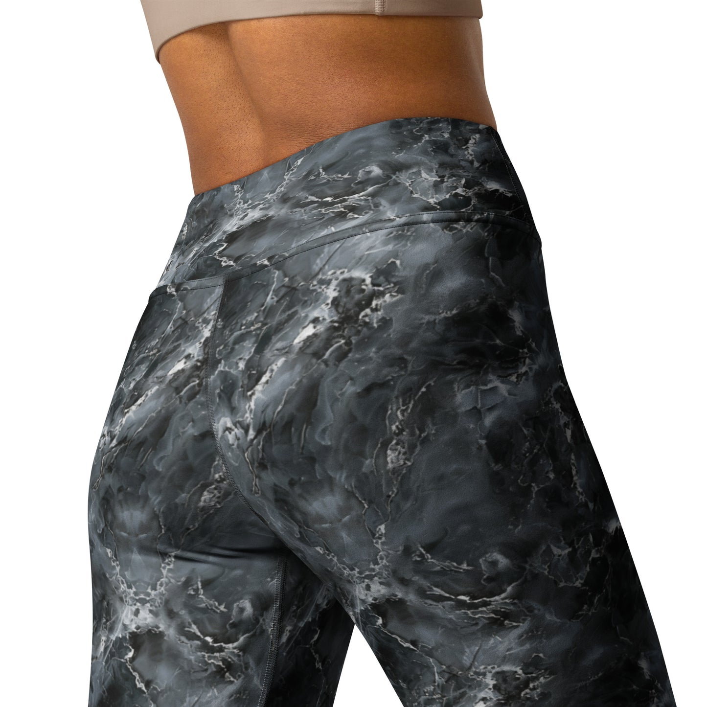 Black Artificial Intelligence Leggins A.I. Artwork back side